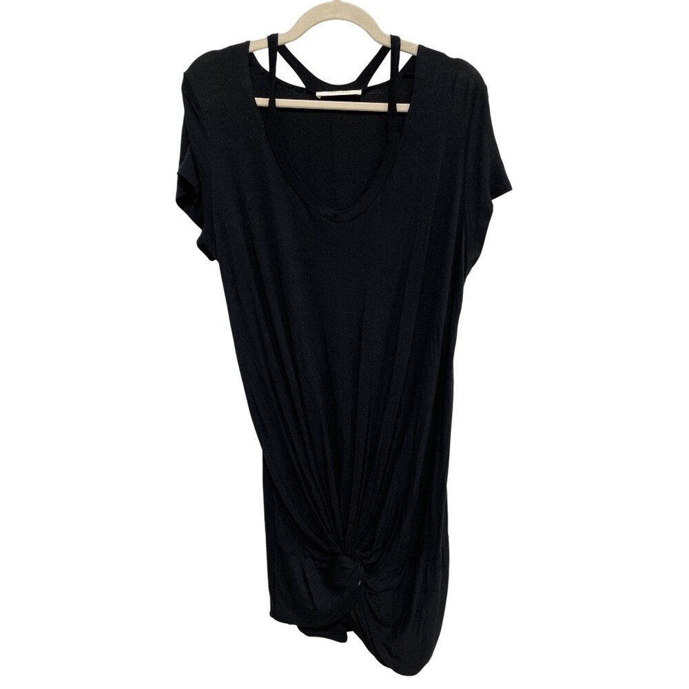Eldridge Dress Size Large Short Sleeve Scoop Neck Twist Front Solid Essentials